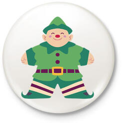 printfashion Karácsonyi manó - Kitűző, hűtőmágnes - Fehér (17010668)