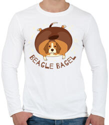 printfashion Bagel beagle - Férfi hosszú ujjú póló - Fehér (17053066)