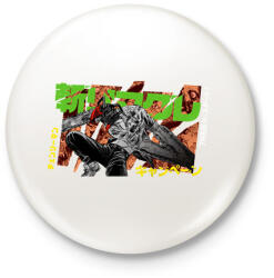 printfashion Chainsaw Man - Kitűző, hűtőmágnes - Fehér (17376574)