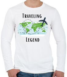 printfashion Traveling Legend - Férfi hosszú ujjú póló - Fehér (17244808)