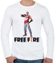 printfashion Free fire ignis - Férfi hosszú ujjú póló - Fehér (17297913)