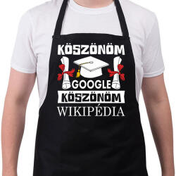 printfashion Köszönöm Google, Köszönöm Wikipédia - Kötény - Fekete (17359371)