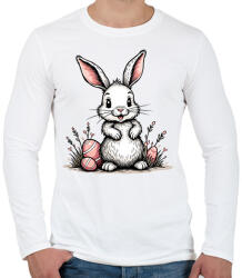 printfashion Húsvéti nyuszi - Férfi hosszú ujjú póló - Fehér (17349972)