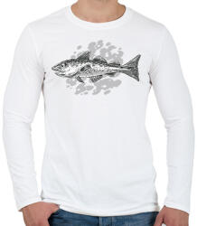 printfashion Halacska - Férfi hosszú ujjú póló - Fehér (17086843)