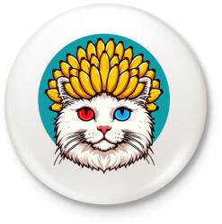 printfashion Banános macska - Kitűző, hűtőmágnes - Fehér (17419982)