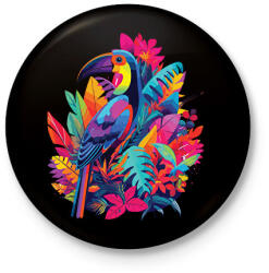 printfashion Madár - Kitűző, hűtőmágnes - Fekete (17393697)