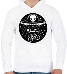printfashion Bringás vs. UFO - Férfi kapucnis pulóver - Fehér (17026951)