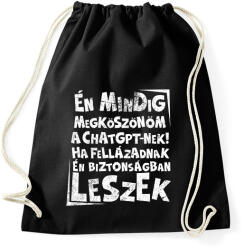 printfashion Én mindig megköszönöm - Sportzsák, Tornazsák - Fekete (17477489)