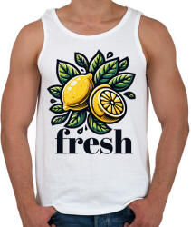 printfashion Friss citrom - Férfi atléta - Fehér (17133537)