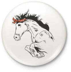 printfashion Lovas ugrás - Kitűző, hűtőmágnes - Fehér (17055626)