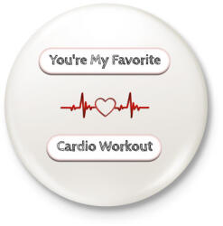 printfashion fav cardio - Kitűző, hűtőmágnes - Fehér (17322019)