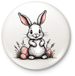printfashion Húsvéti nyuszi - Kitűző, hűtőmágnes - Fehér (17350376)