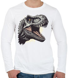 printfashion Dino - Férfi hosszú ujjú póló - Fehér (17458368)