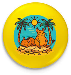 printfashion Napozó deguk - Kitűző, hűtőmágnes - Sárga (17449780)