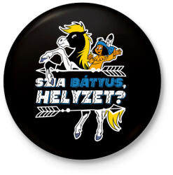 printfashion Yakari - Szia Bátyus, helyzet? - Kitűző, hűtőmágnes - Fekete (17373777)