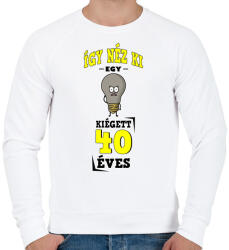 printfashion igy néz ki egy kiégett 40 éves - Férfi pulóver - Fehér (17239415)