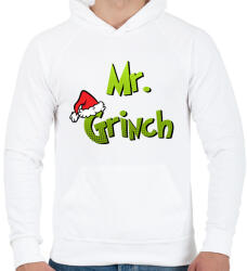 printfashion Mr Grinch - Férfi kapucnis pulóver - Fehér (16910253)