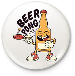 printfashion Beer pong - Kitűző, hűtőmágnes - Fehér (17063726)
