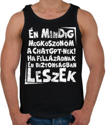 printfashion Én mindig megköszönöm - Férfi atléta - Fekete (17477365)