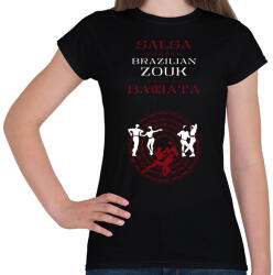 printfashion Salsa Zouk Bachata dancer S0214 red-white - Női póló - Fekete (16949096)