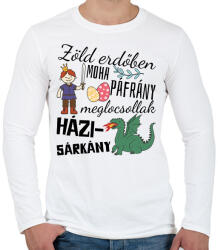 printfashion Zöld erdőben moha páfrány - Férfi hosszú ujjú póló - Fehér (17389269)