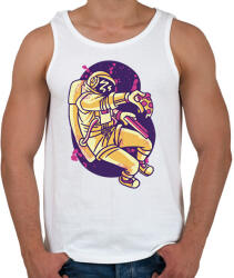 printfashion Űrhajós pizzával - Férfi atléta - Fehér (17039388)