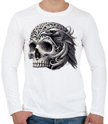 printfashion Koponya - Férfi hosszú ujjú póló - Fehér (17196177)