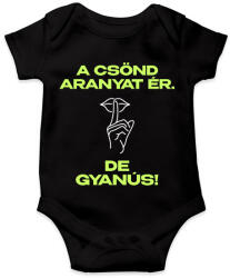 printfashion A csönd aranyat ér - Baba Body - Fekete (17426379)