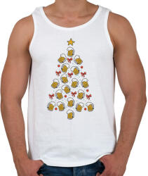 printfashion Sör karácsonyfa - Férfi atléta - Fehér (16980088)