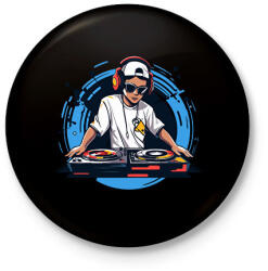 printfashion Dj - Kitűző, hűtőmágnes - Fekete (17371527)