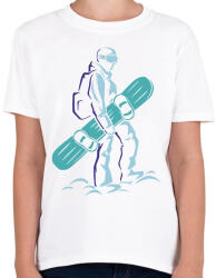 printfashion Snowboard - Gyerek póló - Fehér (17016032)
