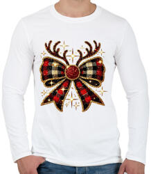 printfashion Karácsonyi masni - Férfi hosszú ujjú póló - Fehér (17148466)