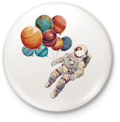 printfashion Űrhajós - Kitűző, hűtőmágnes - Fehér (17050576)