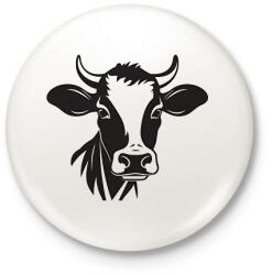 printfashion Tehén - Kitűző, hűtőmágnes - Fehér (16933391)