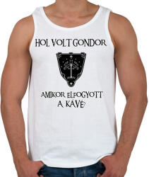 printfashion Hol volt Gondor? (kávé) - Férfi atléta - Fehér (16968389)