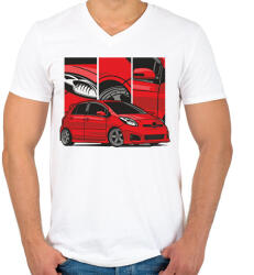 printfashion Toyota Yaris - Férfi V-nyakú póló - Fehér (17369763)