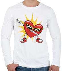 printfashion Dabbelő szív - Férfi hosszú ujjú póló - Fehér (17121888)