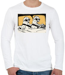 printfashion Menő galambok - Férfi hosszú ujjú póló - Fehér (17118765)