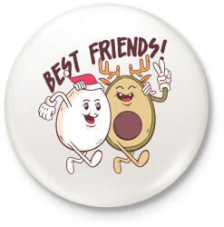 printfashion Karácsonyi barátok - Kitűző, hűtőmágnes - Fehér (16988561)