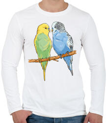 printfashion Papagájok - Férfi hosszú ujjú póló - Fehér (17076942)