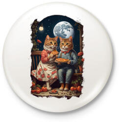 printfashion Romantikus macskák - Kitűző, hűtőmágnes - Fehér (17142028)