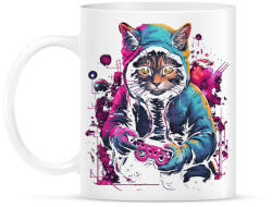 printfashion Gamer macska - Bögre - Fehér (17180678)