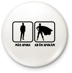 printfashion Más apuka vs Az én apukám - Kitűző, hűtőmágnes - Fehér (17465072)