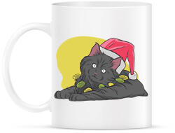 printfashion Karácsonyi macska - Bögre - Fehér (16979967)