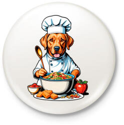 printfashion Szakács kutya - Kitűző, hűtőmágnes - Fehér (17084838)