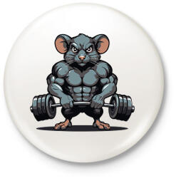 printfashion Kigyúrt patkány - Kitűző, hűtőmágnes - Fehér (17161820)