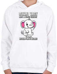 printfashion Olyan vagy mint a fehér elefánt - Gyerek kapucnis pulóver - Fehér (17308776)