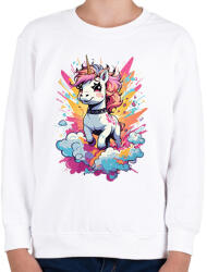 printfashion Unikornis punk - Gyerek pulóver - Fehér (17130261)