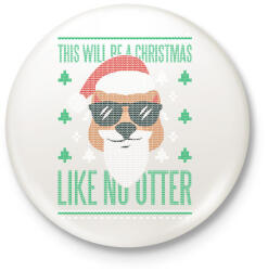 printfashion Karácsonyi mókusos csúnya pulcsi - Kitűző, hűtőmágnes - Fehér (16994878)