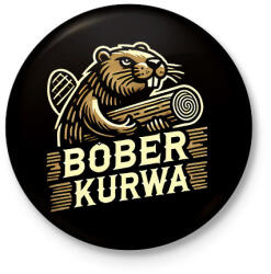 printfashion Bober kurwa - Kitűző, hűtőmágnes - Fekete (17185721)